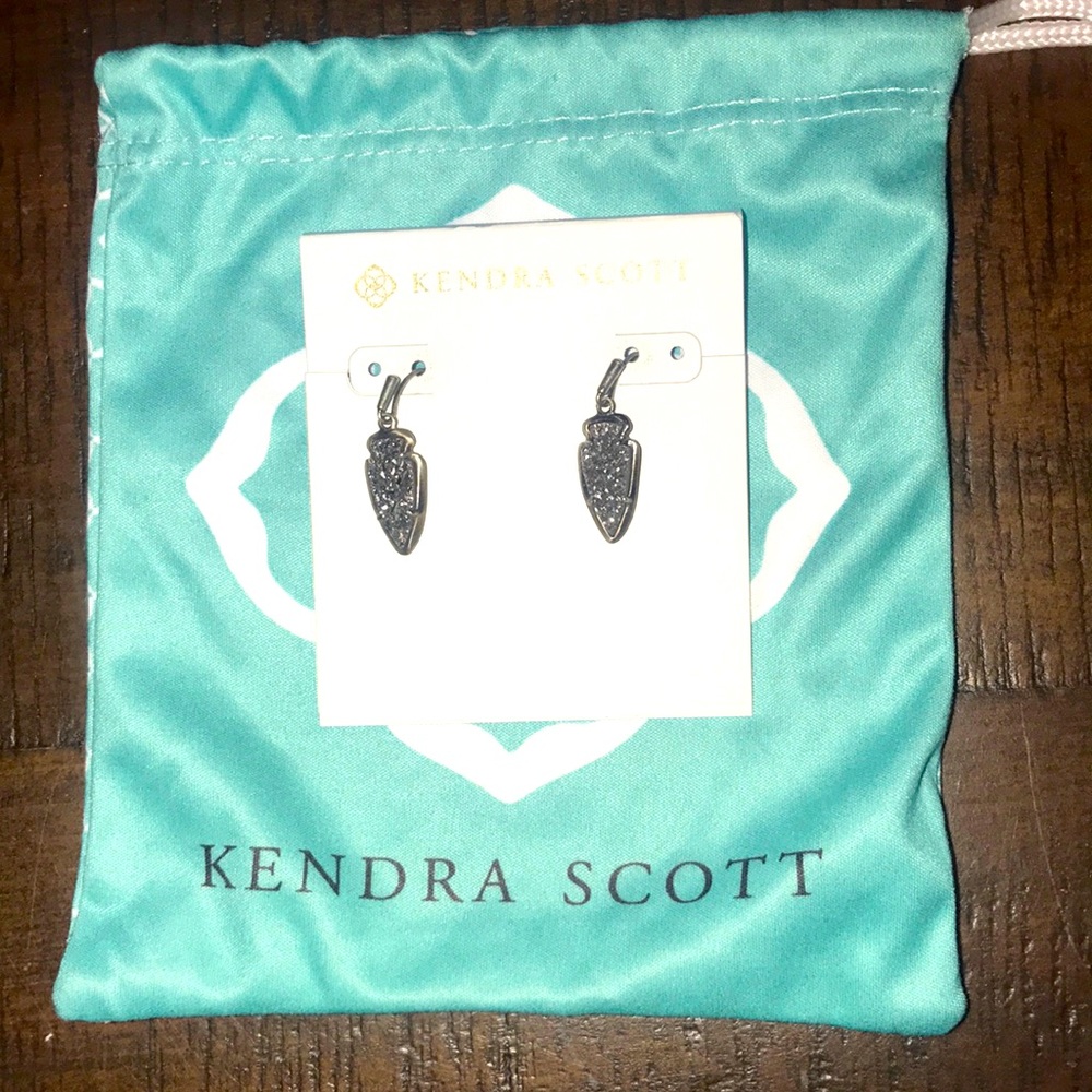 Kendra Scott platinum drusy earrings